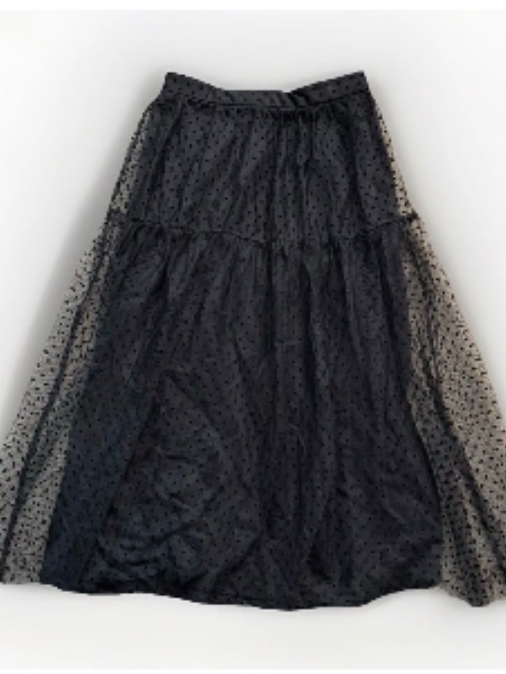 H&M Black Polka Dot Tiered A-Line Skirt